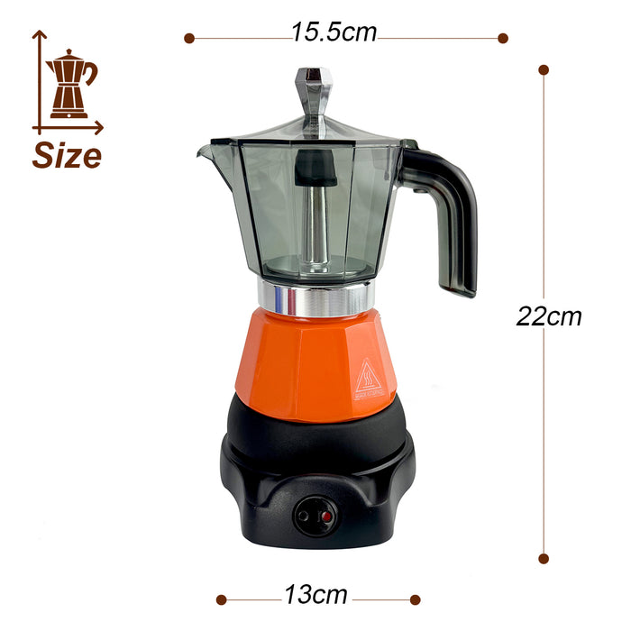 Electric Moka Coffee Maker Espresso Italian Classic Auto power off for Home 3/6Cups