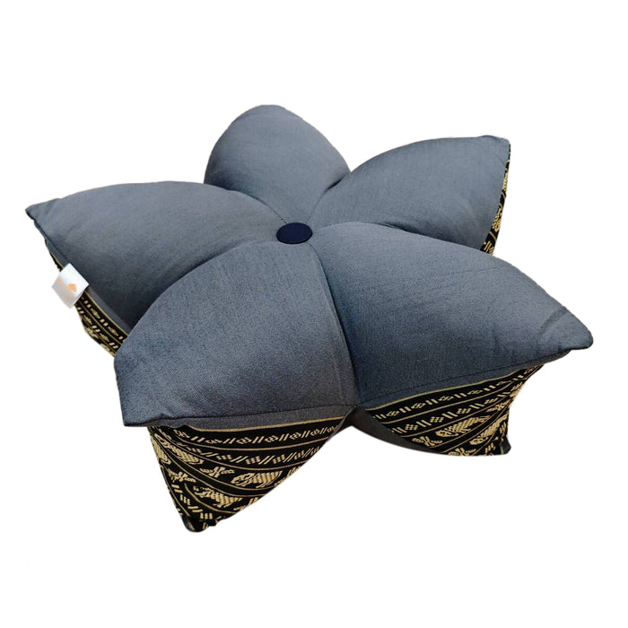 Thai 45x18 cm 5-Petal Ergo-Design Zafu Meditation Cushion BlueEle 100% Organic Kapok Fiber