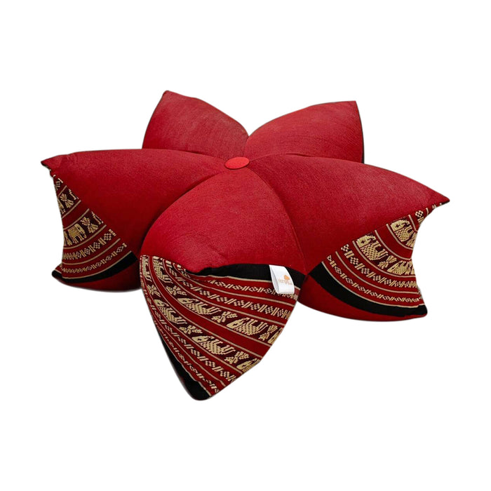 Thai 45x18 cm 5-Petal Ergo-Design Zafu Meditation Cushion BlueEle 100% Organic Kapok Fiber