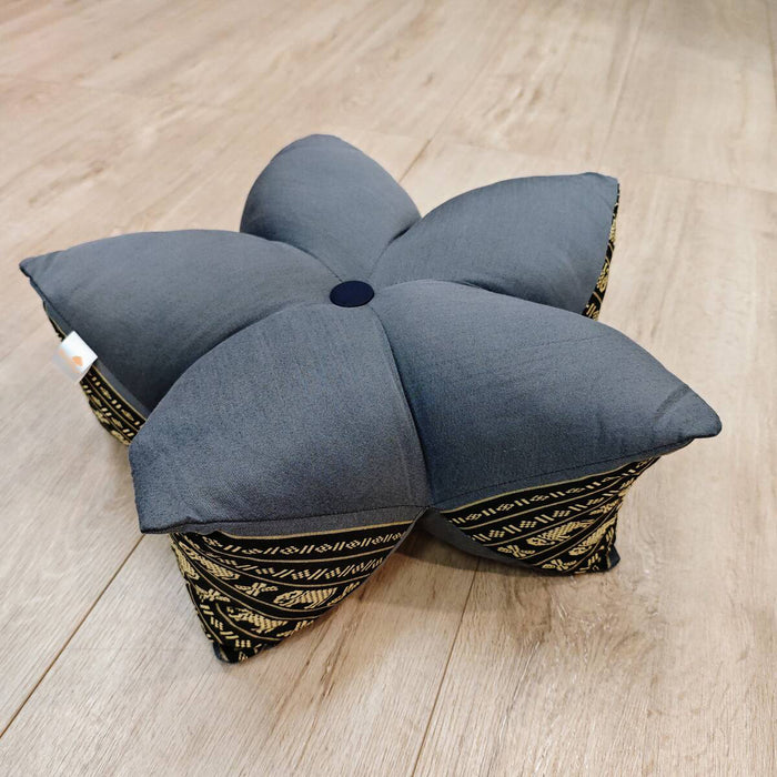 Thai 45x18 cm 5-Petal Ergo-Design Zafu Meditation Cushion BlueEle 100% Organic Kapok Fiber