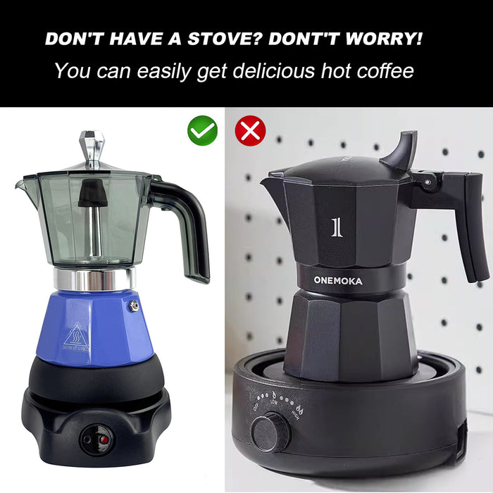 Electric Moka Coffee Maker Espresso Italian Classic Auto power off for Home 3/6Cups