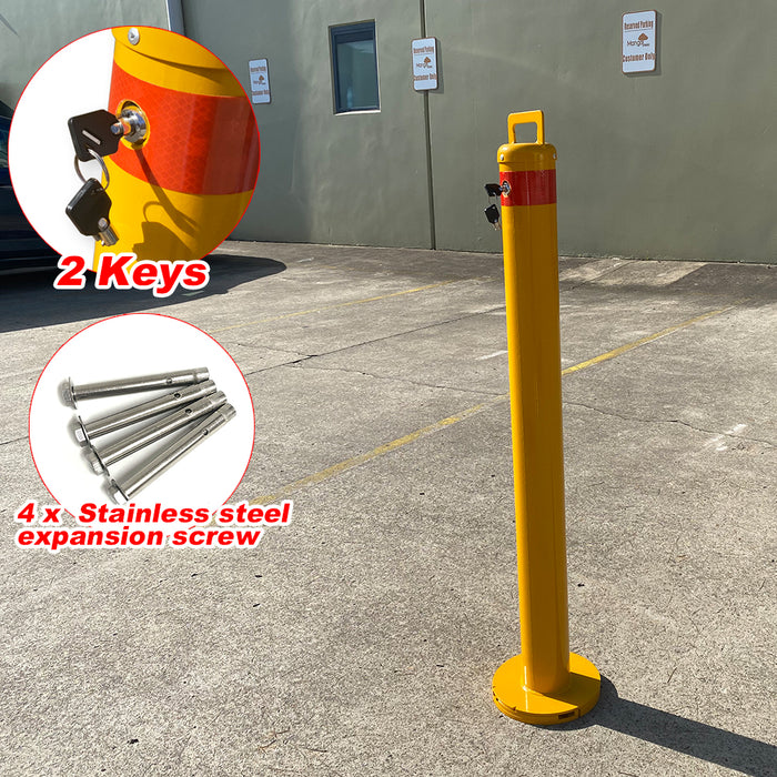 Removable Surface Mount Twist Type Bollard Lock Safety Barrier Vehicle Security 103cm x 90mm