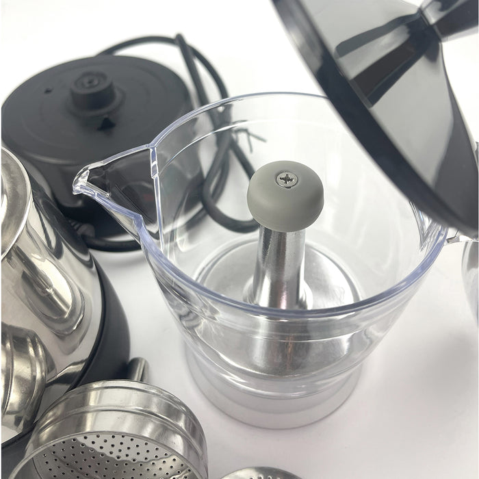 Electric Moka Coffee Maker 6 Cups Italian Classic PC Stainless Steel Espresso