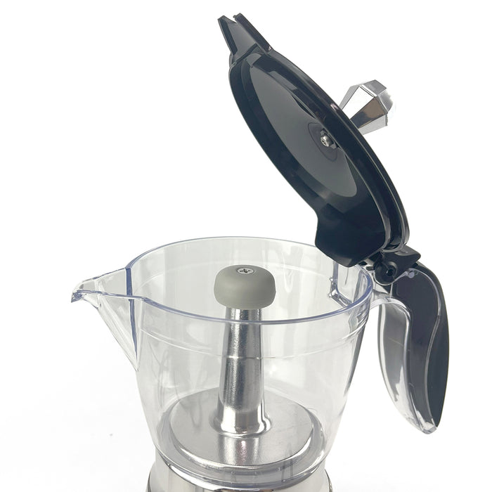 Electric Moka Coffee Maker 6 Cups Italian Classic PC Stainless Steel Espresso