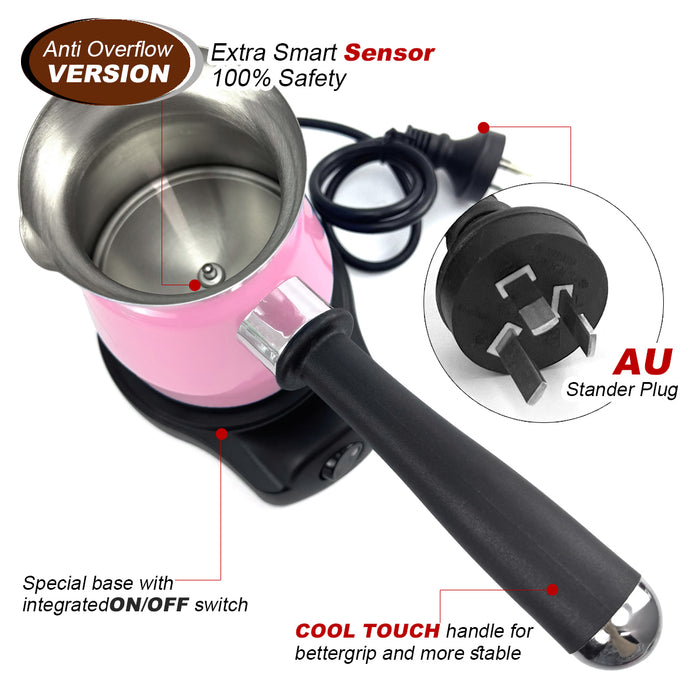 Electric Turkish Greek Arabic Coffee Maker New Automatic Sensor Anti Overflow 200ml