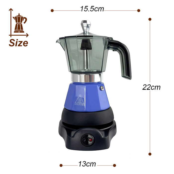 Electric Moka Coffee Maker Espresso Italian Classic Auto power off for Home 3/6Cups
