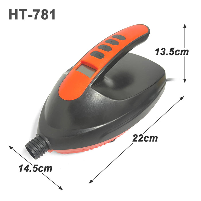 High Pressure SUP Electric Air Pump 12V DC Paddle Board 16/20PSI Auto-Off HT-781 / HT782 /HT-790(built-in 66.6Wh rechargeable battery)