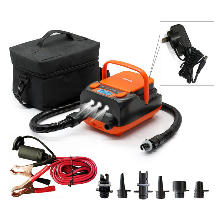 HT-790 16PSI High Pressure SUP Electric & Battery Powered Air Pump 12V DC Paddle Board Auto-Off
