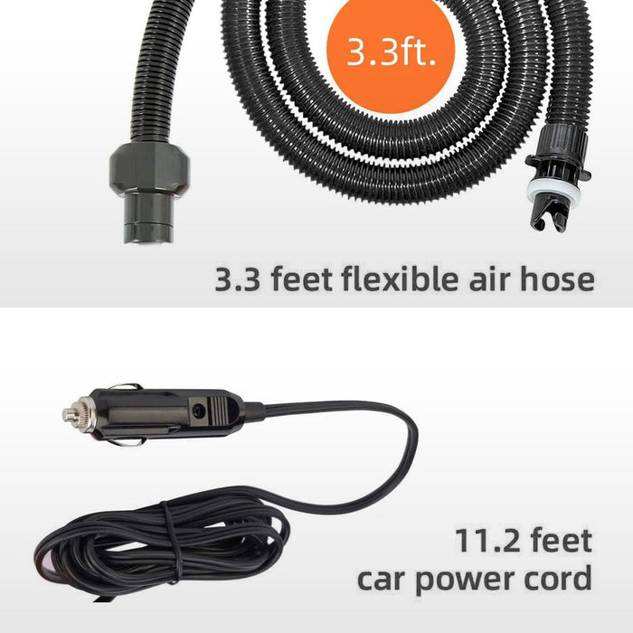 HT-782 20PSI High Pressure SUP Electric Air Pump 12V DC Paddle Board Auto-Off