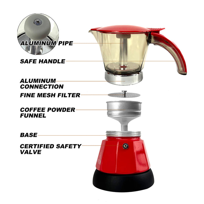 Electric Moka Coffee Maker Auto Power Off Home Espresso Italian Classic 3Cups Trade Me