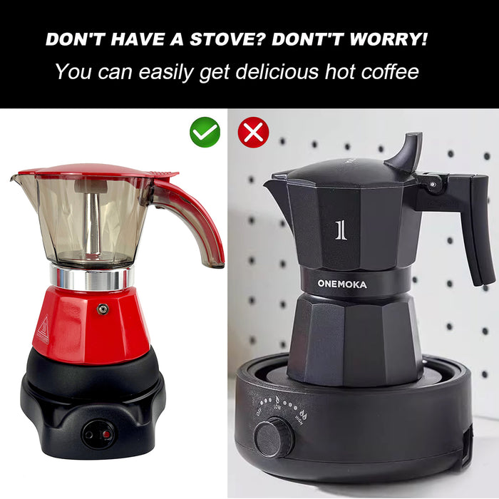 Electric Moka Coffee Maker Auto Power Off Home Espresso Italian Classic 3Cups