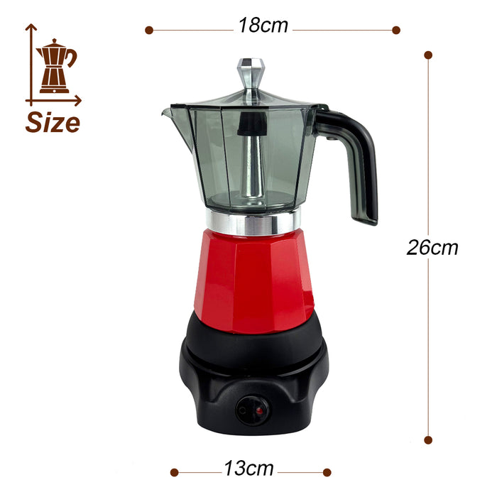 Electric Moka Coffee Maker Espresso Italian Classic Auto power off for Home 3/6Cups