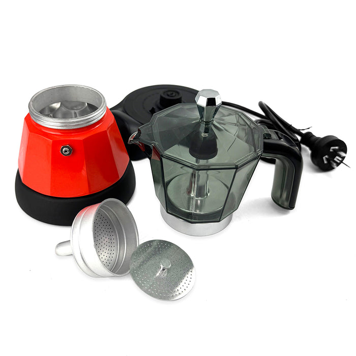 Electric Moka Coffee Maker Espresso Italian Classic Auto power off for Home 3/6Cups