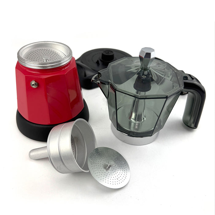 Electric Moka Coffee Maker Espresso Italian Classic Auto power off for Home 3/6Cups