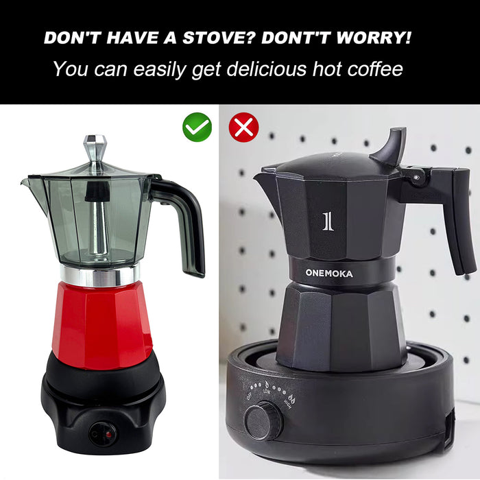 Electric Moka Coffee Maker Espresso Italian Classic Auto power off for Home 3/6Cups
