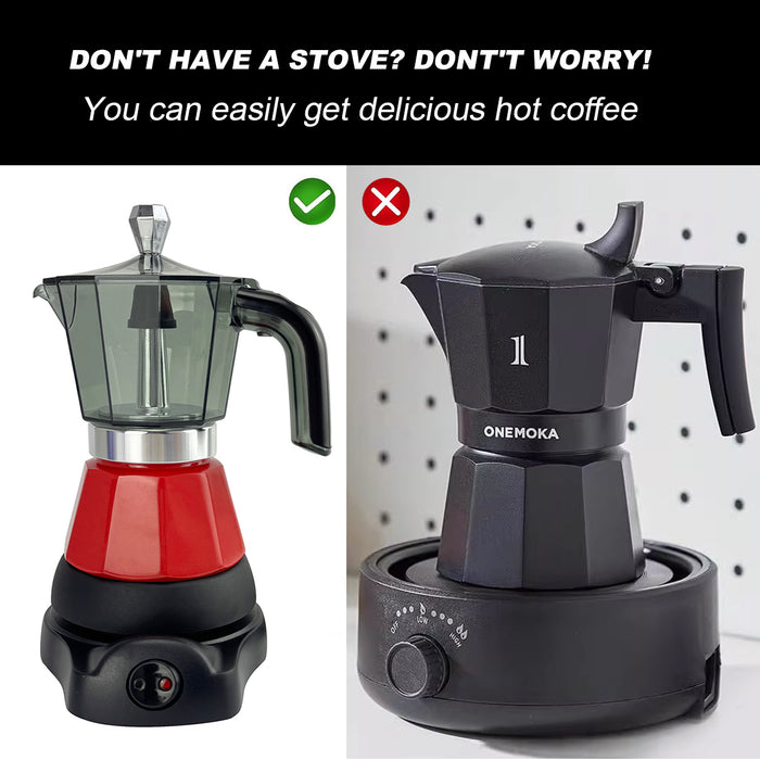 Electric Moka Coffee Maker Espresso Italian Classic Auto power off for Home 3/6Cups
