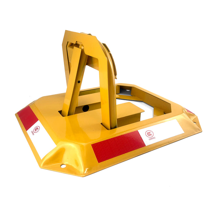 Fold Down Vehicle Parking Lock - Heavy-Duty Security Bollard - Anti-Theft Safety Barrier