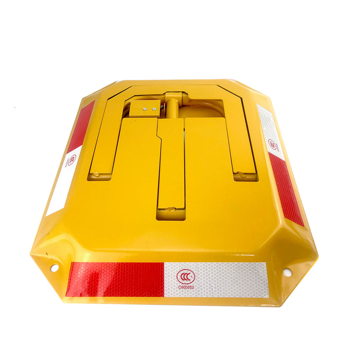 Fold Down Vehicle Parking Lock - Heavy-Duty Security Bollard - Anti-Theft Safety Barrier