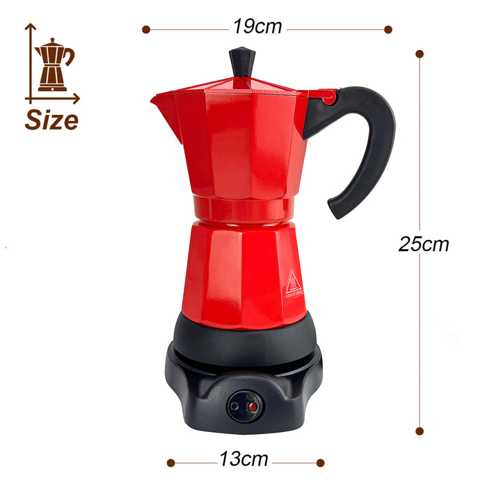Electric Aluminium Moka Coffee Maker Espresso Italian Classic auto power off Home 3/6Cups