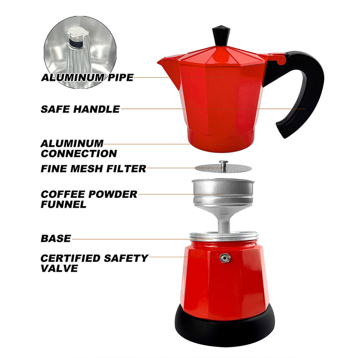 Mornest Electric Aluminium Moka Coffee Maker Espresso Italian Classic auto power off Home 3/6Cups Trade Me