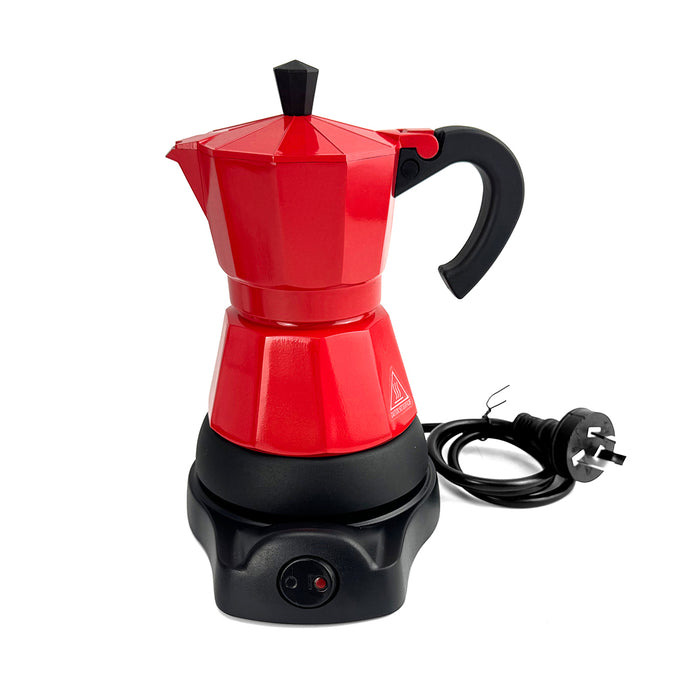 Electric Aluminium Moka Coffee Maker Espresso Italian Classic auto power off Home 3/6Cups