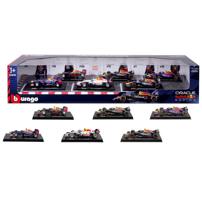 Burago 1:43 Formula Racing Die Cast With Plastic Part Car Model 6 Pack Red Bull