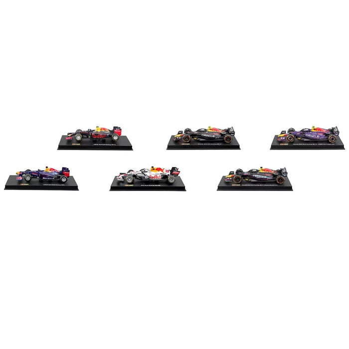 Burago 1:43 Formula Racing Die Cast With Plastic Part Car Model 6 Pack Red Bull