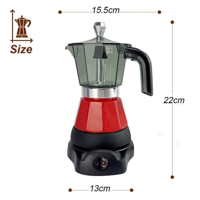 Electric Moka Coffee Maker Espresso Italian Classic Auto power off for Home 3/6Cups