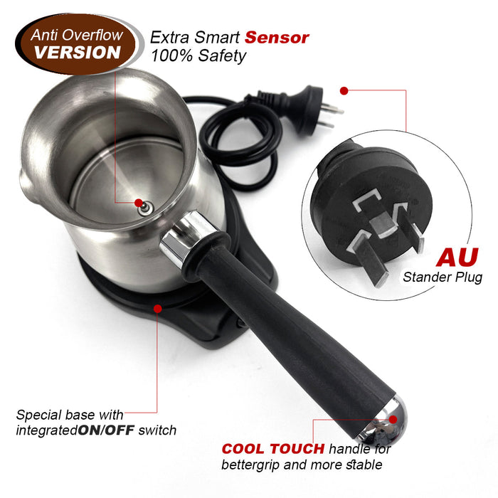 Mornest Electric Turkish Greek Arabic Coffee Maker New Automatic Sensor Anti Overflow 200ml Trade Me