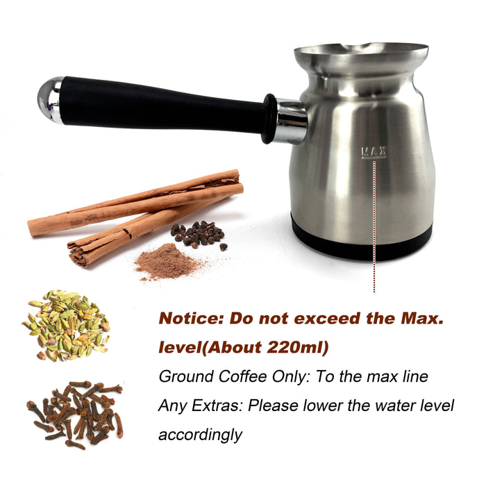 Electric Turkish Greek Arabic Coffee Maker New Automatic Sensor Anti Overflow 200ml