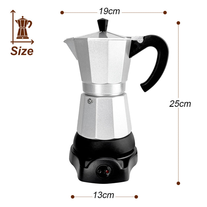 Mornest Electric Aluminium Moka Coffee Maker Espresso Italian Classic auto power off Home 3/6Cups Trade Me