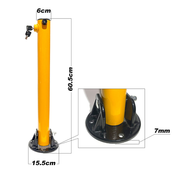 Keyed Alike 2 Side Fold-down Design Vehicle Parking Bollard locker Barrier 2 With Keys