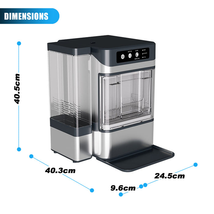 Mornest Crunchy Chewable Nugget Ice Maker with Water Tank, Soft Restaurant-Style Ice in 5 Min, 17kg/24hr, Front-Load Portable Ice Machine Fits Under Cabinets, One-Touch Self-Clean, Stainless Steel
