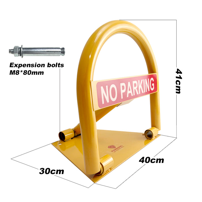 Parkero Fold-down Parking Barrier Keyed Different/Alike Vehicle Security Expension bolts