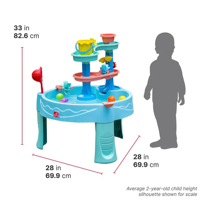 2024 Step2 Summer Seaside Double Spin & Showers Water Table with 22 Accessories