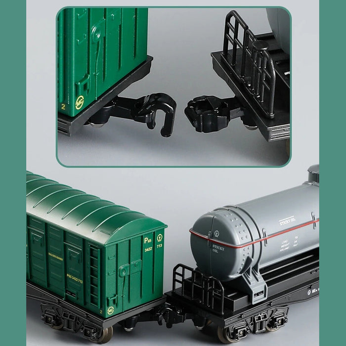 Electric Steam Train Tracks Model Sound Light Smoke System Toys 88pcs Vehicle Rail Track Classical Train Series with Smokes Light & Sound Under The Christmas Tree Steam Train Toy Set