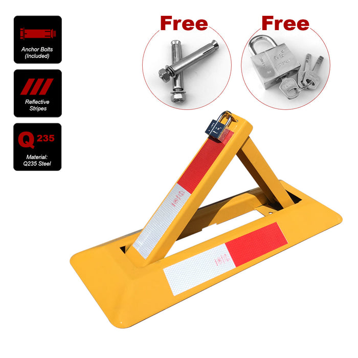 Triangle Lockable Parking Barrier Fold Down Vehicle Security Car Parking Lock Safety Reflective Stripe Barrier Trade Me