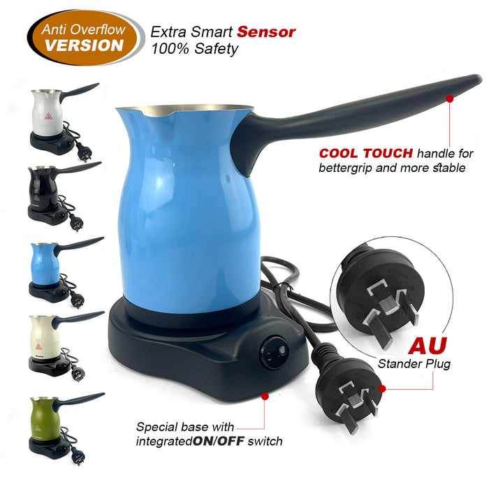 Mornest Electric Turkish Greek Arabic Coffee Maker Automatic Sensor Anti Overflow 220ml