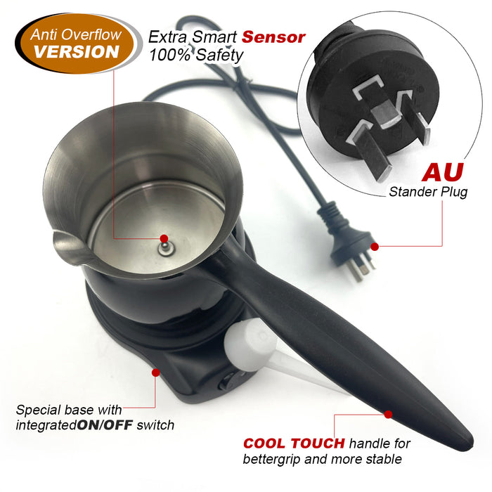 Mornest Electric Turkish Greek Arabic Coffee Maker Automatic Sensor Anti Overflow 220ml