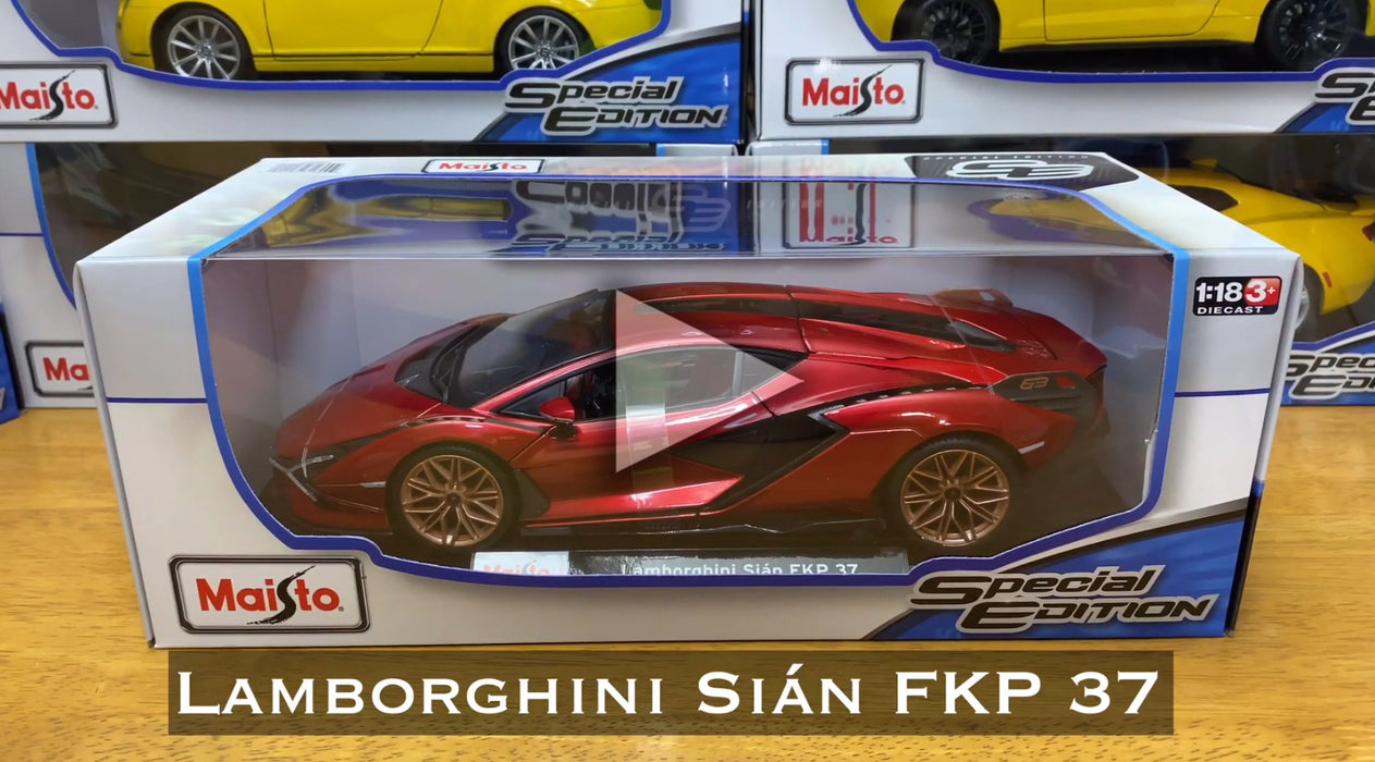 Maisto 1:18 Lamborghini Sian FKP37 Diecast Car Model Special Edition Blue & Red