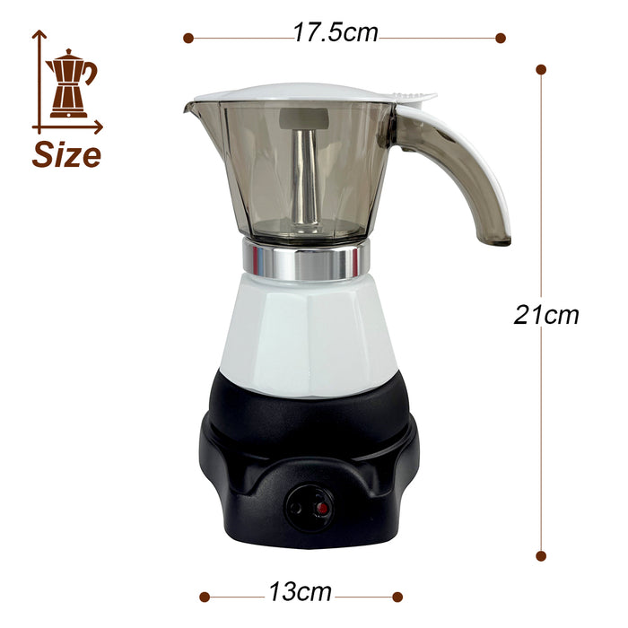 Electric Moka Coffee Maker Auto Power Off Home Espresso Italian Classic 3Cups