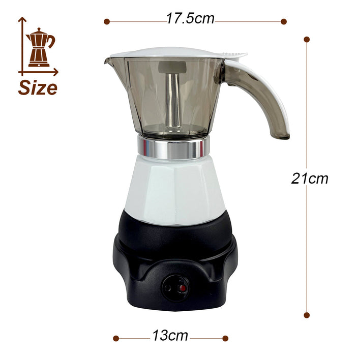 Electric Moka Coffee Maker Auto Power Off Home Espresso Italian Classic 3Cups Trade Me