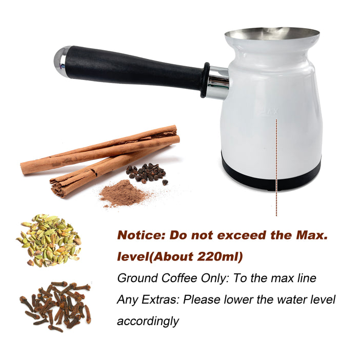 Electric Turkish Greek Arabic Coffee Maker New Automatic Sensor Anti Overflow 200ml