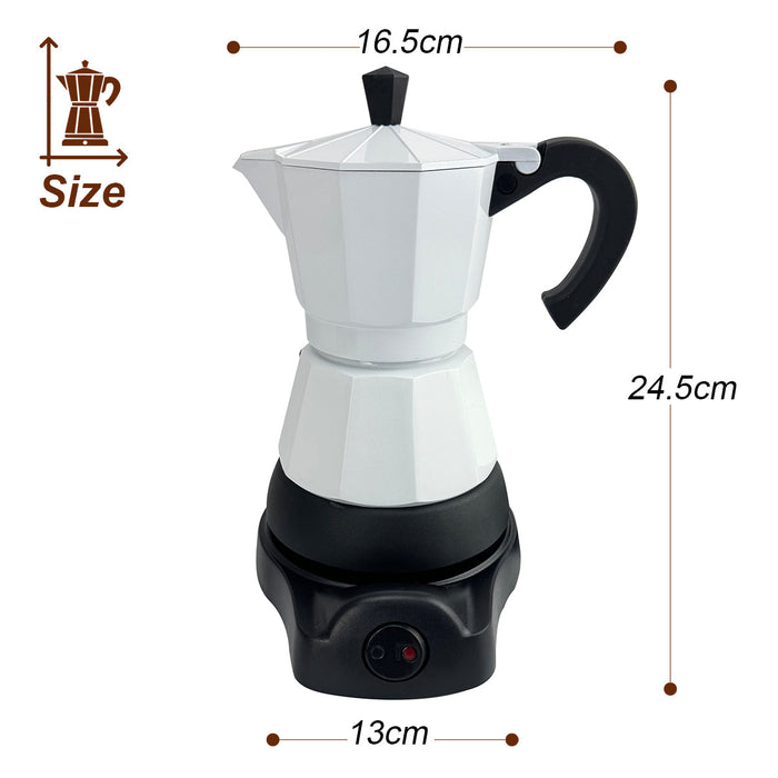 Mornest Electric Aluminium Moka Coffee Maker Espresso Italian Classic auto power off Home 3/6Cups Trade Me