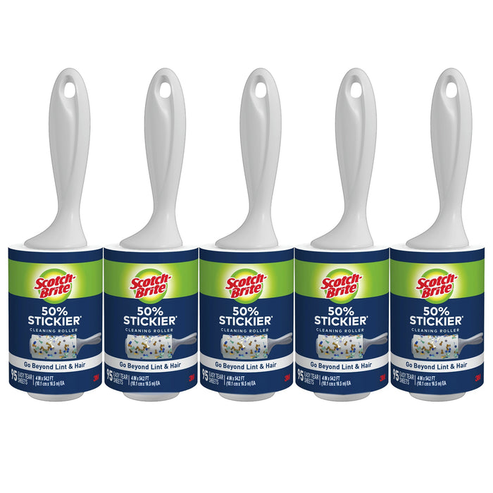5X Scotch Brite 3M Lint Roller Fluff Pet Hair Dust Remover Roll 475 Sheets High Quality