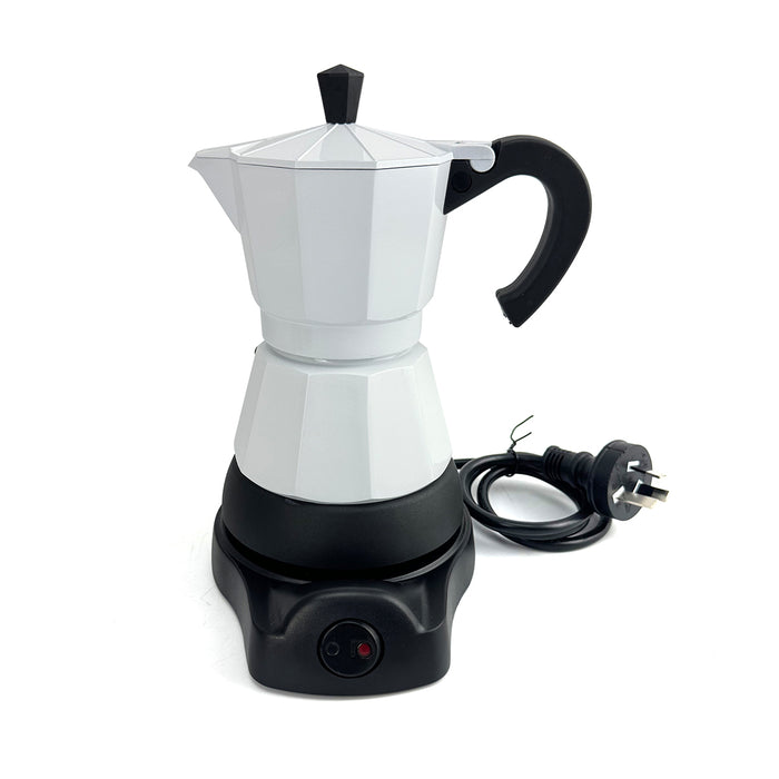 Electric Aluminium Moka Coffee Maker Espresso Italian Classic auto power off Home 3/6Cups
