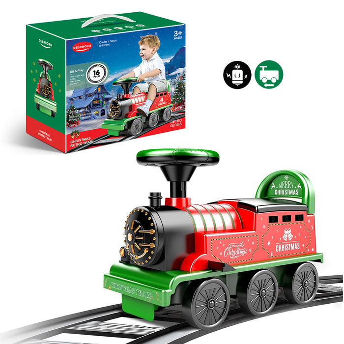 Kids Ride On Train Eelectric Toy Car With Track Extra Music 3-Color Light -2018G