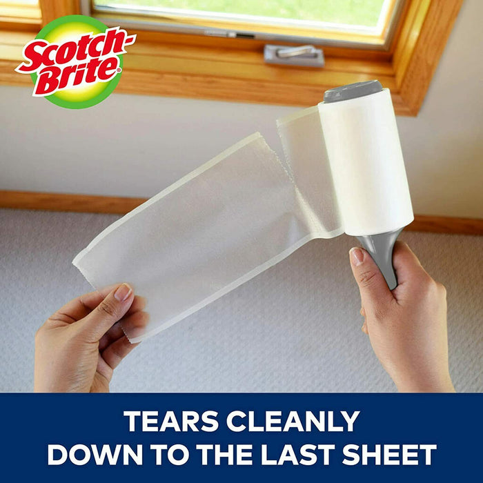 5X Scotch Brite 3M Lint Roller Fluff Pet Hair Dust Remover Roll 475 Sheets High Quality
