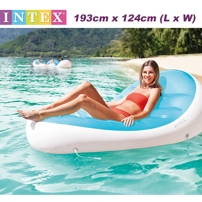 INTEX Petal Floating Lounge Chair Pool Float Lounger 1.93x1.24m With Cupholder