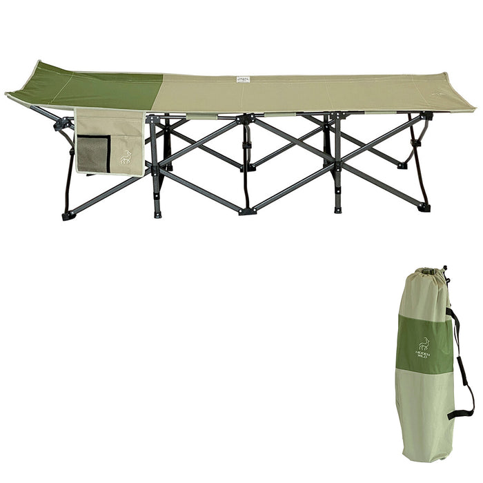 Hidden Wild XL Portable Folding Camp Bed Cot with Carry Bag Instant Open & Close